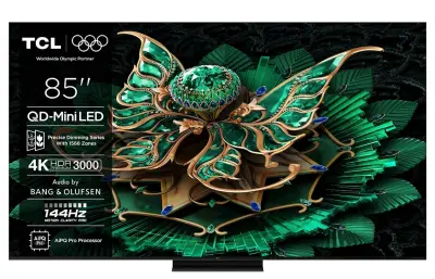 TCL PREMIUM 85C71K 4K QD-Mini LED Google TV, 144Hz, Ozvočeno z Bang & Olufsen, TV sprejemnik