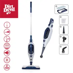 DIRT DEVIL DD7004 parni čistilec, 2v1, pokončni/ročni, 1300W, 2.5bar, 330ml rezervoar za vodo, 3 nastavki, IPX4, za vse vrste površin, belo-moder