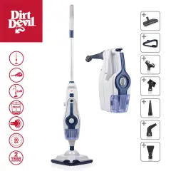 DIRT DEVIL DD7003 parni čistilec, 2v1, pokončni/ročni, 1600W, 2.5bar, 280ml rezervoar za vodo, 150l rezervoar za detergent, IPX4, belo-moder