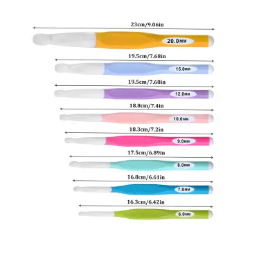 Ergonomski komplet kvačk s TPR ročaji - komplet 8 kosov