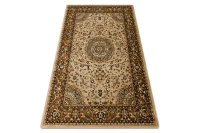 Preproga ROYAL E0177 Okvir, rozeta - bež / rjava 180x270 cm