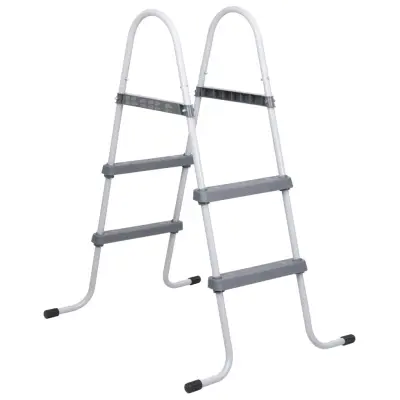 The Living Store Lestev za bazen siva 84 cm jeklo - Lestev Za Bazen
