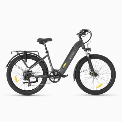 Mestno električno kolo DYU C1, 350 W 36 V 10 Ah, Step-Thru, 26" črna