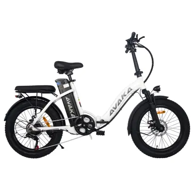 AVAKA BZ20 Plus zložljivo električno kolo 500 W motor 48 V 15 Ah baterija - bela