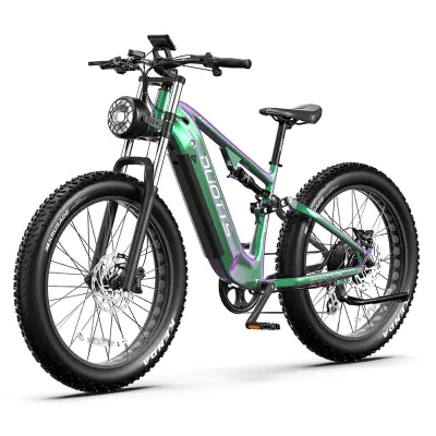 Gorsko električno kolo DUOTTS E26, 250 W 48 V 20 Ah, upravljanje APP, zeleno vijolično