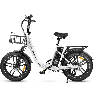 SAMEBIKE C05 Pro Step-through zložljivo e-kolo, 500 W 36 V 13 Ah, debela pnevmatika, bela