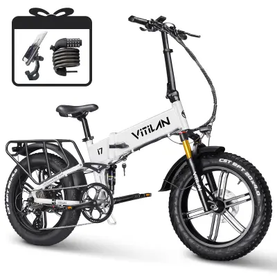 Električno zložljivo kolo VITILAN i7 Pro 3.0 - 750W 48V 20Ah - 8 prestava - bela