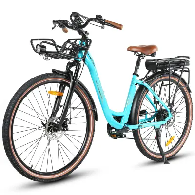SAMEBIKE RS-A07 mestno električno kolo za prosti čas, 500 W 36 V 13 Ah, cijan