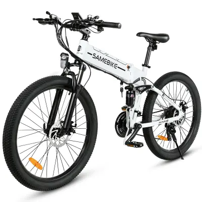 Zložljivo gorsko električno kolo SAMEBIKE LO26-II-FT, 900W 48V 14Ah, hidravlična zavora, bela