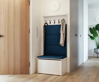Omara za čevlje s sedežem in obešalnikom ANDY