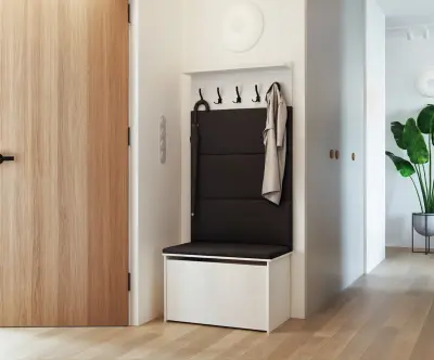 Omara za čevlje s sedežem in obešalnikom ANDY