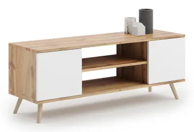 RTV omarica Focus 135 cm hrast zlati Craft - bela