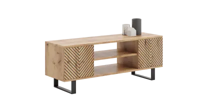 RTV omarica Focus loft 135 cm - dekor ribja kost - hrast craft