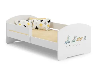 Otroška postelja LUK 160x80 z ograjami - Dinosavri
