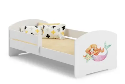 Otroška postelja LUK 160x80 z ograjami - Morska deklica
