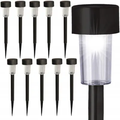 10 x Lampa SONČNE LUČI stebriček vrtni črni