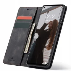 SPACECASE OVITEK DENARNICA ZA HUAWEI P40 LITE ČRNO USNJENO