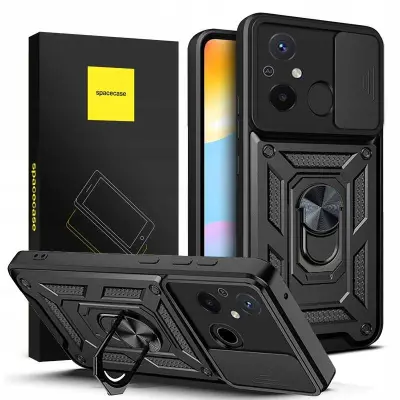 OVITEK SPACECASE ZA XIAOMI REDMI 12C CAMRING ČRN