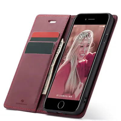 SPACECASE OVITEK DENARNICA ZA IPHONE 6 6S RDEČ Z ŽEPKOM