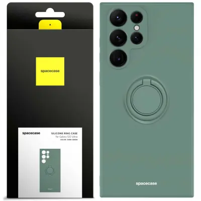 SPACECASE SILIKONSKI OVITEK OBROČ ZA SAMSUNG GALAXY S22 ULTRA TEMNO ZELEN
