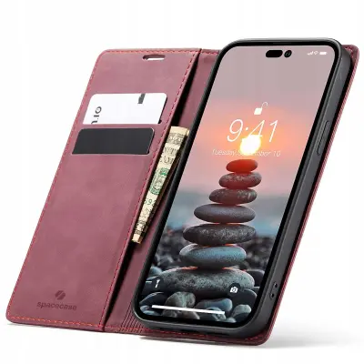 SPACECASE DENARNICA OVITEK ZA IPHONE 14 PRO RDEČ OVITEK ZA TEL