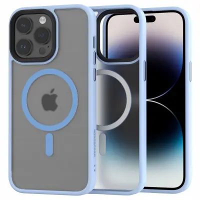 HIBRIDNI OVITEK SPACECASE ZA IPHONE 14 PRO MAX ZA MAGSAFE BABY BLUE