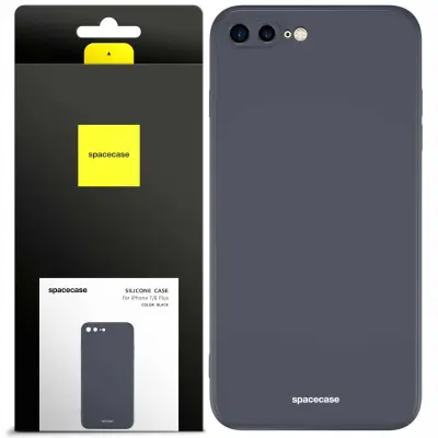 SILIKONSKI OVITEK SPACECASE ZA IPHONE 7 8 PLUS ČRNA ZAŠČITA