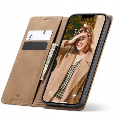 SPACECASE OVITEK SC WALLET ZA IPHONE 13 PRO RJAV USNJEN
