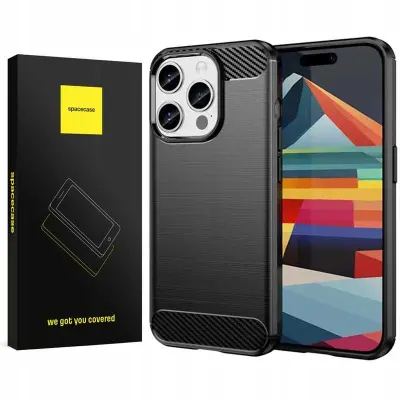 SPACECASE OVITEK CARBON COVER ZA IPHONE 15 PRO MAX ČRN