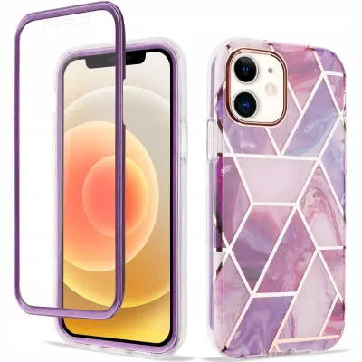 SPACECASE OVITEK MARBLE 360 OVITEK ZA IPHONE 12 MINI VIJOLIČEN