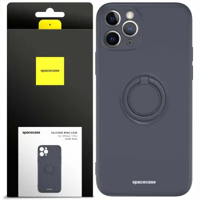 SPACECASE SILIKONSKI OVITEK RING ZA IPHONE 11 PRO ČRN OVITEK