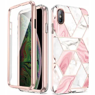 SPACECASE OVITEK OVITEK 360 MARMOR ZA IPHONE XS MAX BELO ROZA