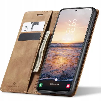 SPACECASE OVITEK GALAXY S23 DENARNICA ZA SAMSUNG SVETLO RJAVA