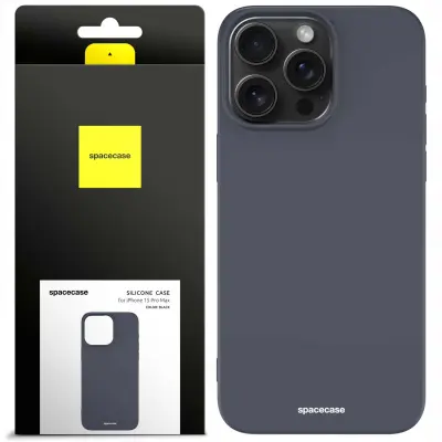 SILIKONSKI OVITEK SPACECASE ZA IPHONE 15 PRO MAX ČRN
