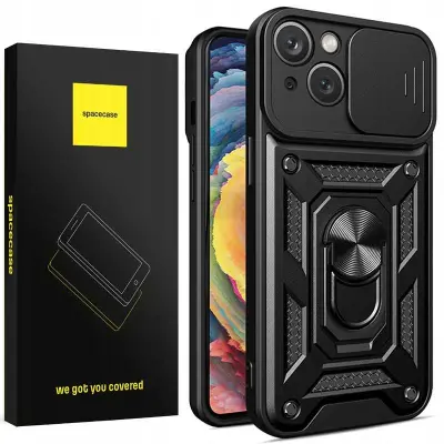 SPACECASE OVITEK CASE ZA IPHONE 15 PLUS SC CAMRING ČRN