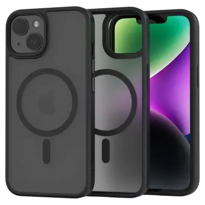 OVITEK SPACECASE HYBRID MAG ZA IPHONE 14, ČRN, PROTIZDRSNI