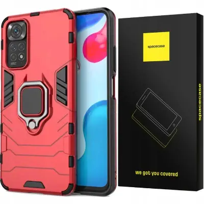SPACECASE X-RING OVITEK REDMI NOTE 11 11S OVITEK ZA TELEFON RDEČ