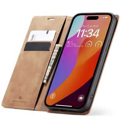 OVITEK SPACECASE CASE ZA IPHONE 15 PRO MAX SC WALLET SVETLO RJAV