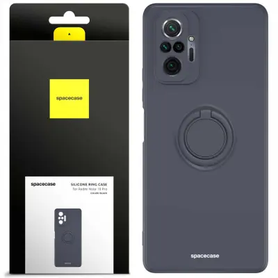 SPACECASE SILIKONSKI OVITEK OBROČ ZA XIAOMI REDMI NOTE 10 PRO ČRN