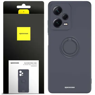 SPACECASE SILIKONSKI OVITEK OBROČ ZA XIAOMI REDMI NOTE 12 PRO 5G ČRN