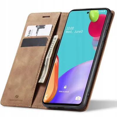 SPACECASE OVITEK DENARNICA ZA SAMSUNG GALAXY A52 5G SVETLO RJAVA
