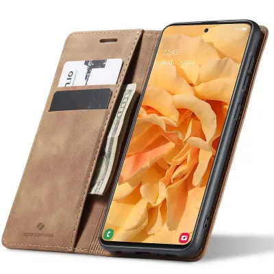 SPACECASE ETUI DENARNICA GALAXY A51 SVETLO RJAV USNJE