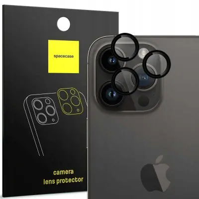 SPACECASE OVITEK ZA IPHONE 15 PRO PRO MAX CAMERA RING ČRN