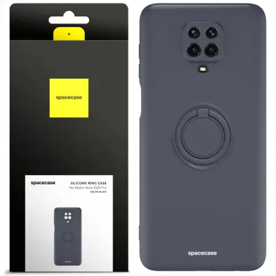 SPACECASE SILIKONSKI OVITEK OBROČ ZA XIAOMI REDMI NOTE 9S 9 PRO ČRN