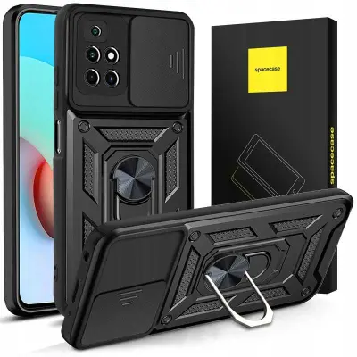 OVITEK SPACECASE ZA XIAOMI REDMI 10 CAMRING ČRN