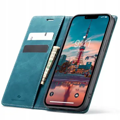 SPACECASE WALLET CASE ZA IPHONE 14 PLUS MODRA ZAŠČITNA ETUI