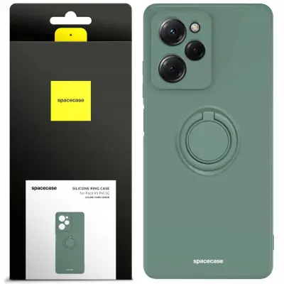 SPACECASE SILIKONSKI OVITEK RING ZA POCO X5 PRO 5G TEMNO ZELEN OVITEK