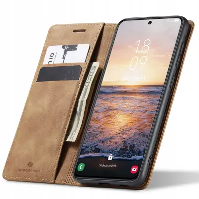 SPACECASE OVITEK DENARNICA GALAXY S23+ SVETLO RJAV OVITEK ZA TELEFON