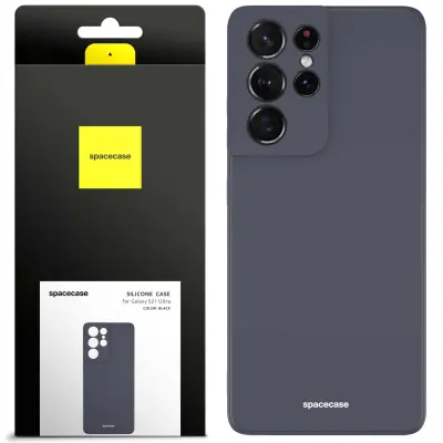 SILIKONSKI OVITEK SPACECASE ZA GALAXY S21 ULTRA ČRNI OVITEK