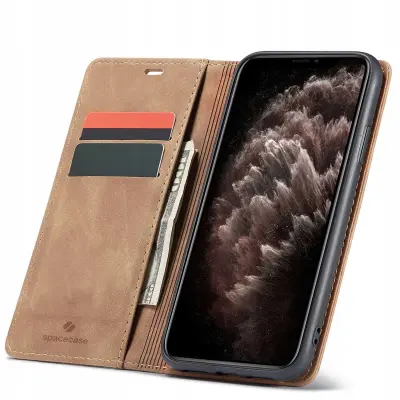 OVITEK SPACECASE WALLET ZA IPHONE 11 PRO OVITEK SVETLO RJAV